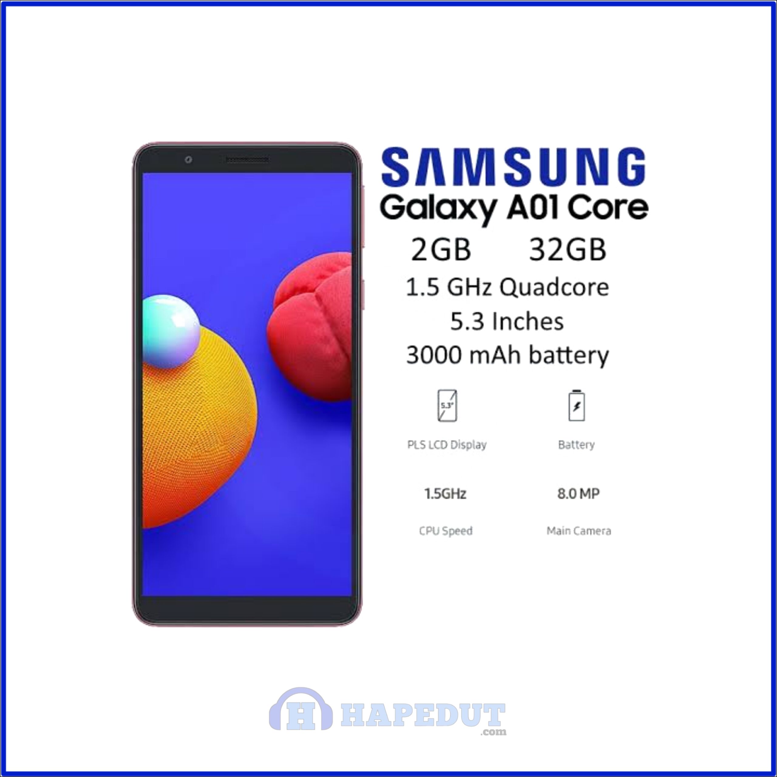 Samsung Galaxy A01 Core : Hapedut