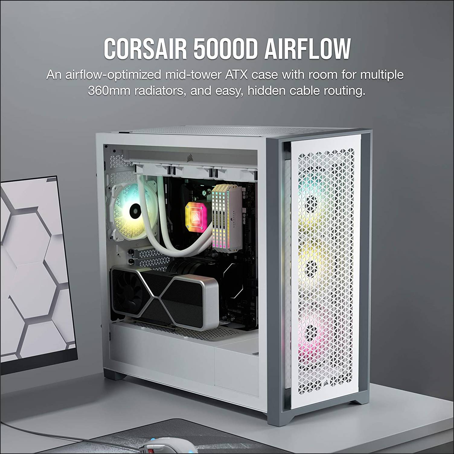 4. Corsair 5000D Airflow Tempered Glass Mid-Tower ATX