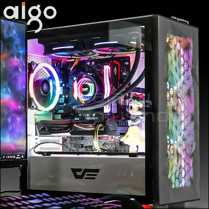 7. Aigo DLM21 MESH White Tempered Glass m-ATX