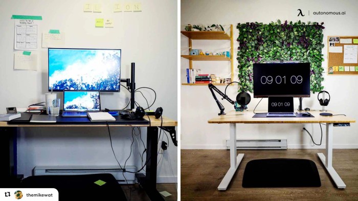 Meja PC gaming dengan sistem manajemen kabel yang praktis