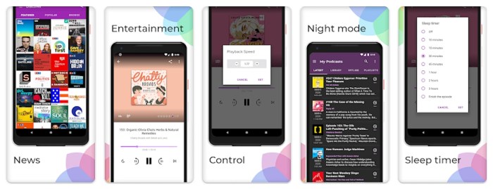 Aplikasi Android untuk mendengarkan podcast dan audio book