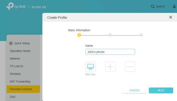 Setting parental control di router wifi untuk membatasi akses anak