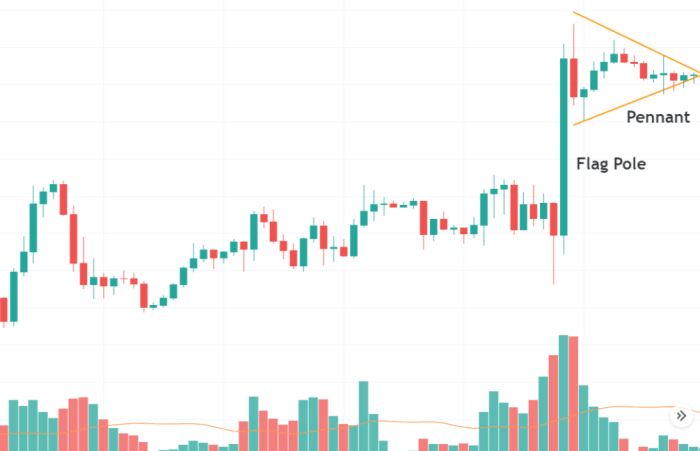 Identifikasi pola chart flag dan pennant serta strategi trading