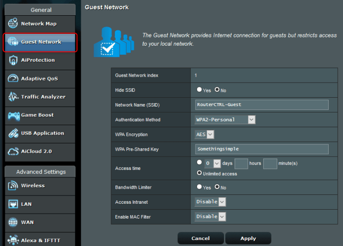 Setting up a guest wifi network on my router